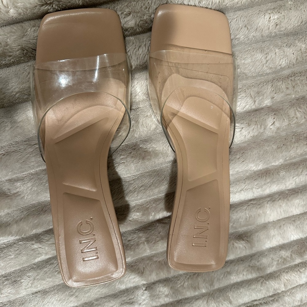 INC International Concepts Women's Nude and Clear Heels